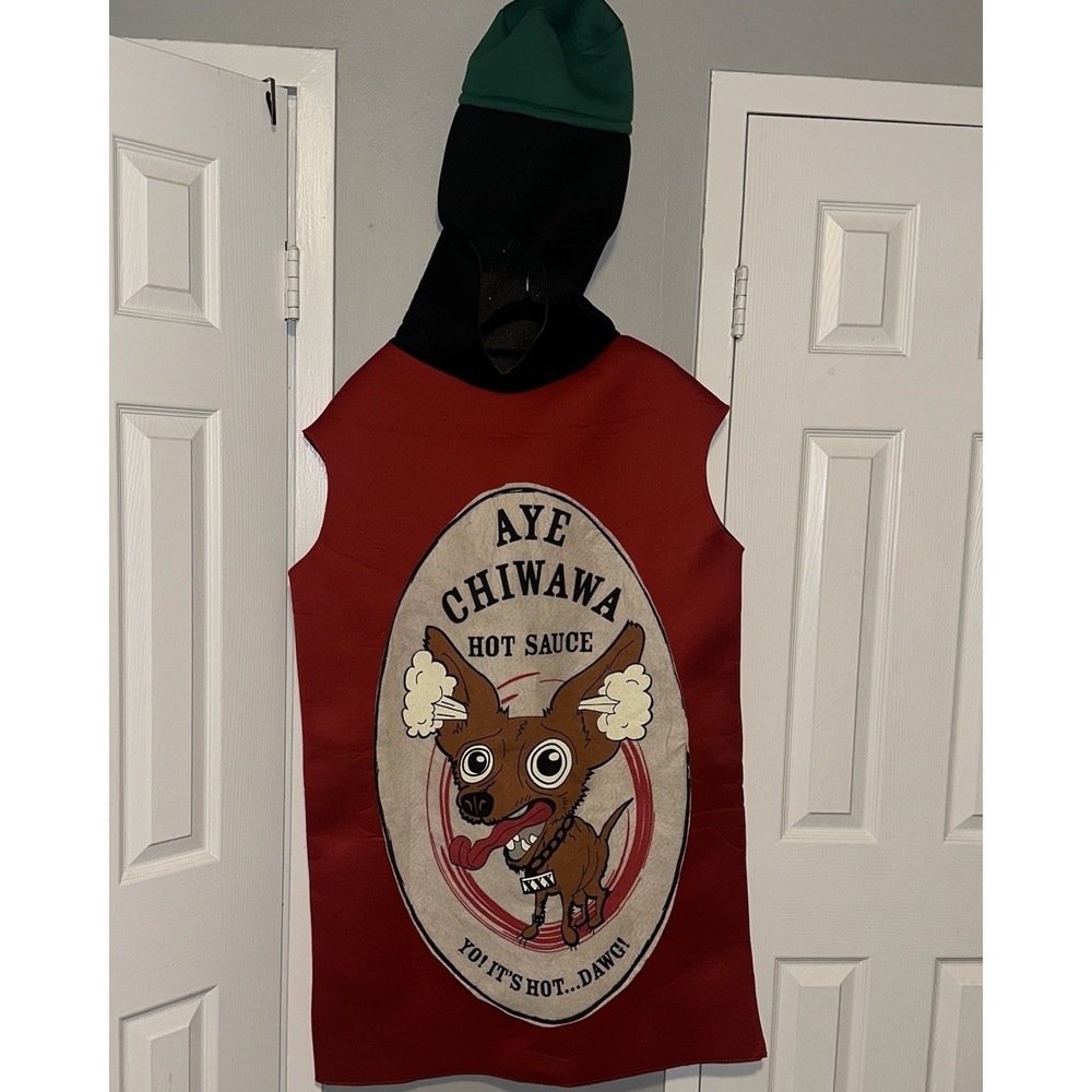 Vintage Adult Aye Chihuahua Hot Sauce Bottle Dog Costume Rare Novelty
